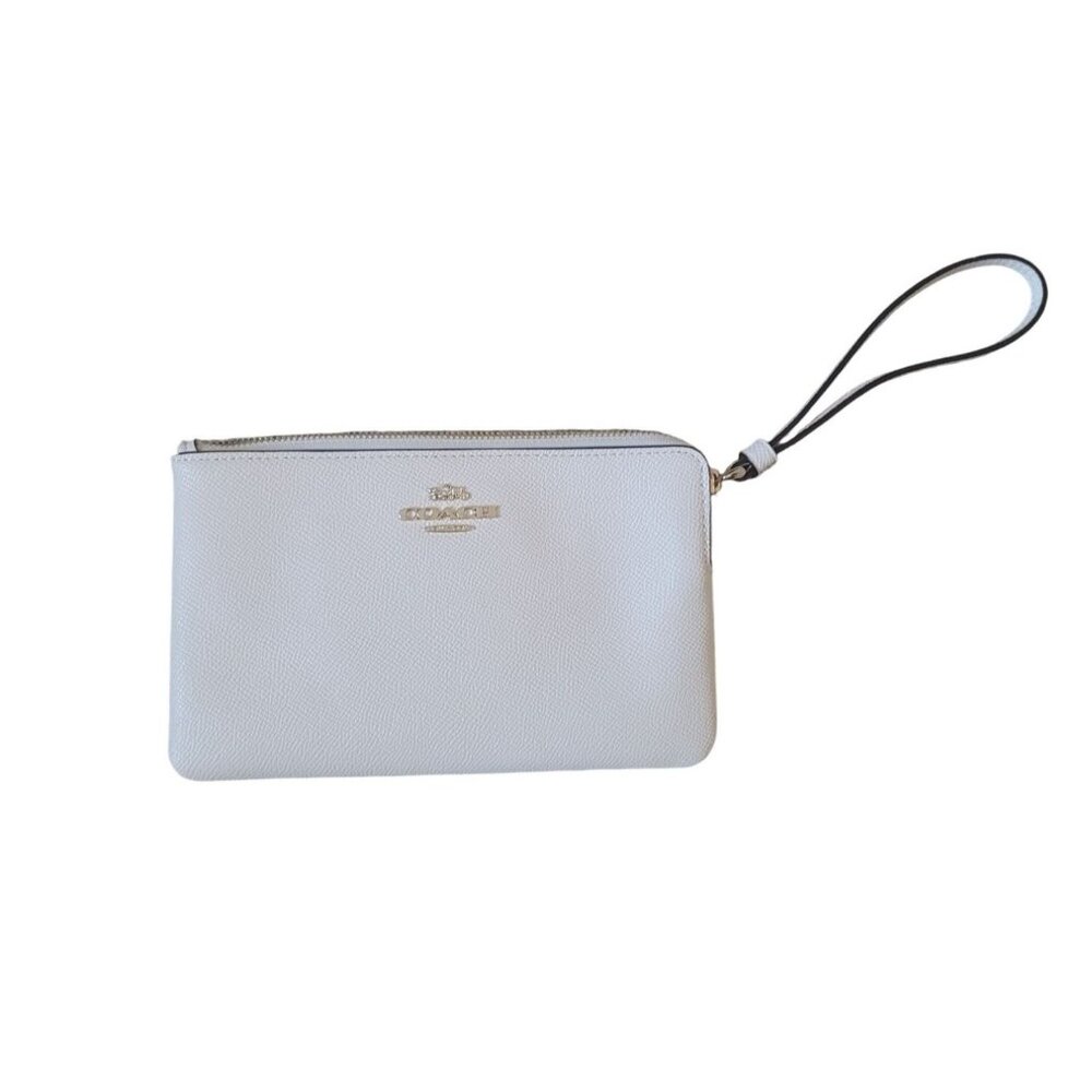 NWT Coach Authentic‎ Chalk LRG CRN ZP Wristlet & Wallet